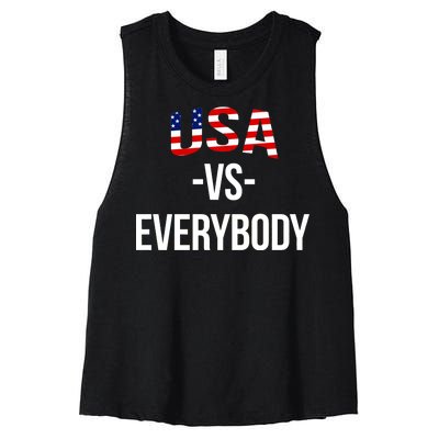 USA Vs Everybody Women's Racerback Cropped Tank