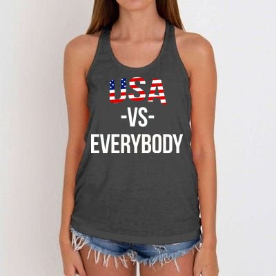 USA Vs Everybody Women's Knotted Racerback Tank