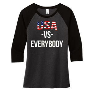 USA Vs Everybody Women's Tri-Blend 3/4-Sleeve Raglan Shirt