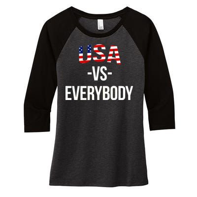 USA Vs Everybody Women's Tri-Blend 3/4-Sleeve Raglan Shirt