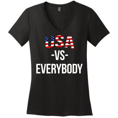 USA Vs Everybody Women's V-Neck T-Shirt