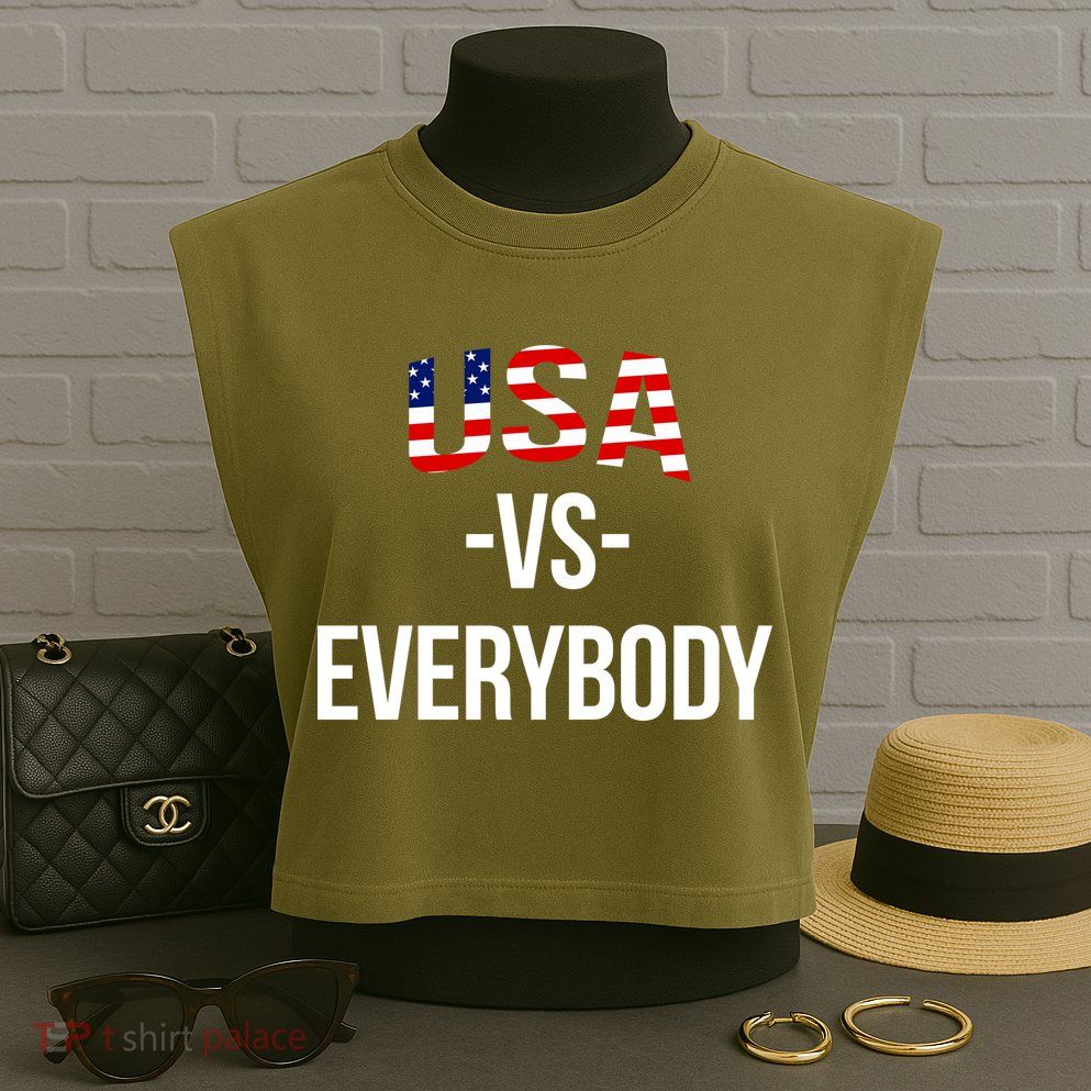 USA Vs Everybody Garment-Dyed Women's Muscle Tee