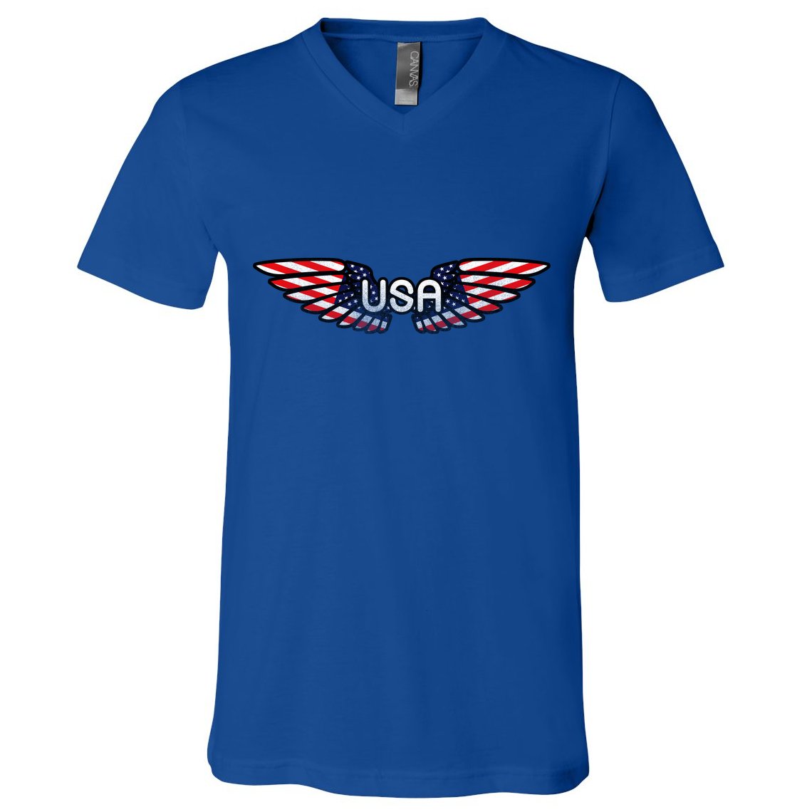USA Wing Crest Logo V-Neck T-Shirt