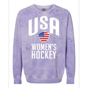 USA Women's Hockey Winter Sports Games Colorblast Crewneck Sweatshirt