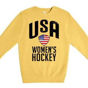 USA Women's Hockey Winter Sports Games Premium Crewneck Sweatshirt