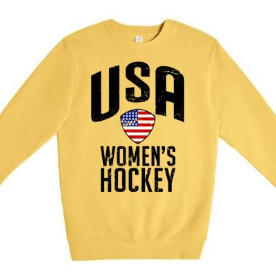 USA Women's Hockey Winter Sports Games Premium Crewneck Sweatshirt