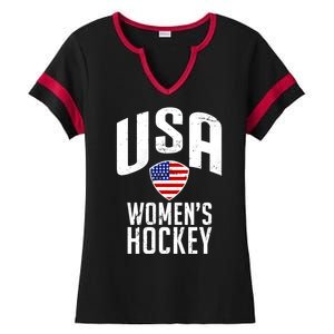 USA Women's Hockey Winter Sports Games Ladies Halftime Notch Neck Tee