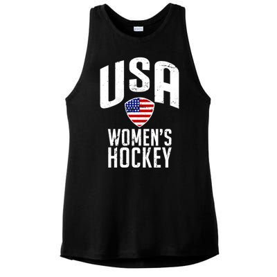 USA Women's Hockey Winter Sports Games Ladies PosiCharge Tri-Blend Wicking Tank