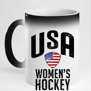 USA Women's Hockey Winter Sports Games 11oz Black Color Changing Mug