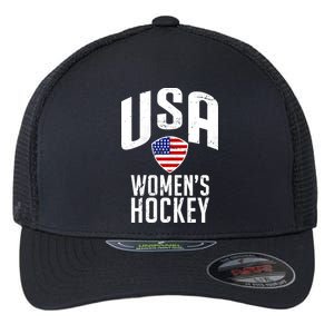 USA Women's Hockey Winter Sports Games Flexfit Unipanel Trucker Cap