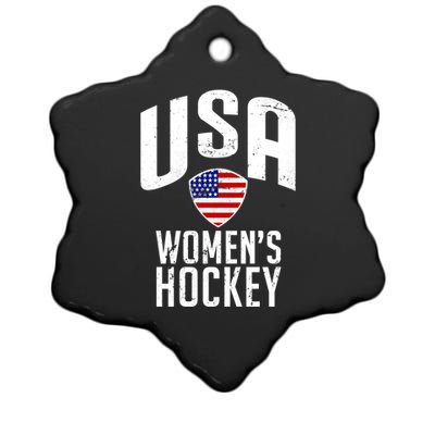 USA Women's Hockey Winter Sports Games Ceramic Star Ornament