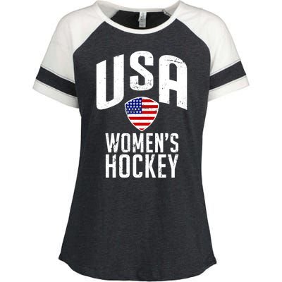 USA Women's Hockey Winter Sports Games Enza Ladies Jersey Colorblock Tee