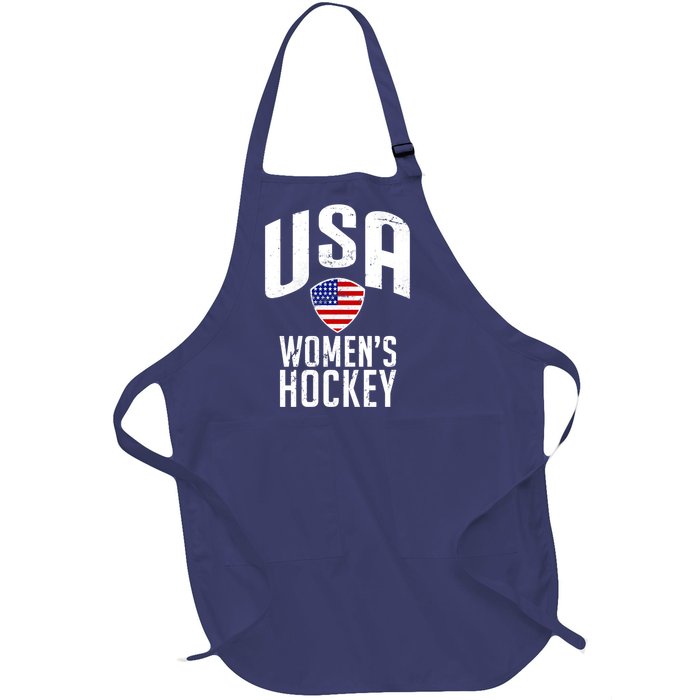 USA Women's Hockey Winter Sports Games Full-Length Apron With Pockets