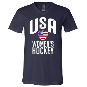 USA Women's Hockey Winter Sports Games V-Neck T-Shirt