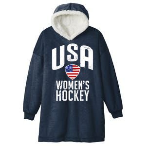 USA Women's Hockey Winter Sports Games Hooded Wearable Blanket