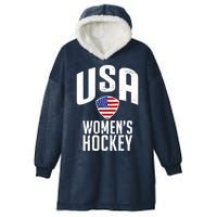 USA Women's Hockey Winter Sports Games Hooded Wearable Blanket