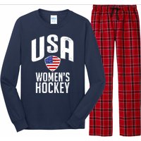 USA Women's Hockey Winter Sports Games Long Sleeve Pajama Set