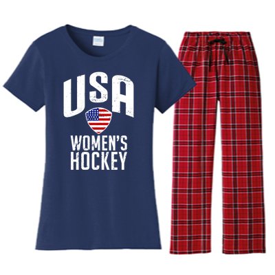 USA Women's Hockey Winter Sports Games Women's Flannel Pajama Set