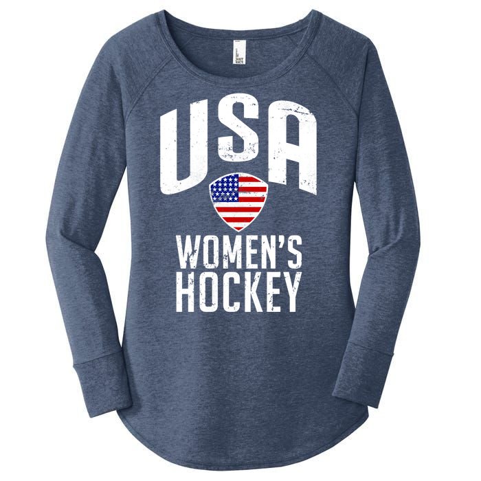 USA Women's Hockey Winter Sports Games Women's Perfect Tri Tunic Long Sleeve Shirt