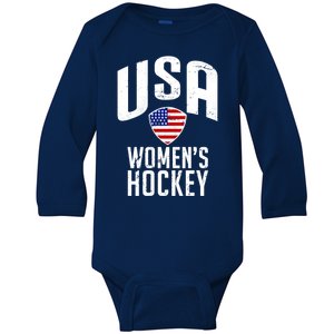 USA Women's Hockey Winter Sports Games Baby Long Sleeve Bodysuit