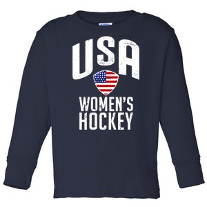 USA Women's Hockey Winter Sports Games Toddler Long Sleeve Shirt