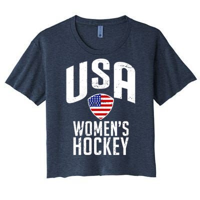 USA Women's Hockey Winter Sports Games Women's Crop Top Tee