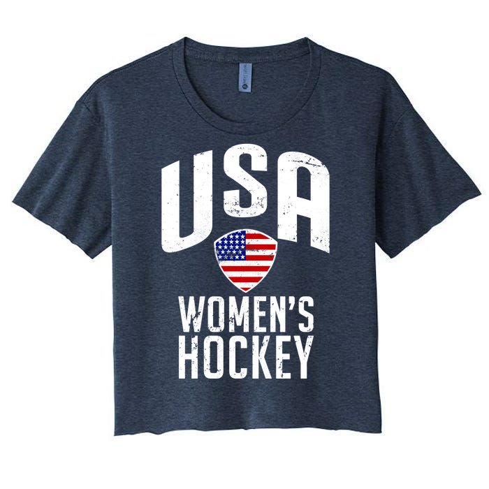 USA Women's Hockey Winter Sports Games Women's Crop Top Tee