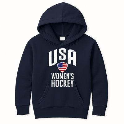 USA Women's Hockey Winter Sports Games Kids Hoodie