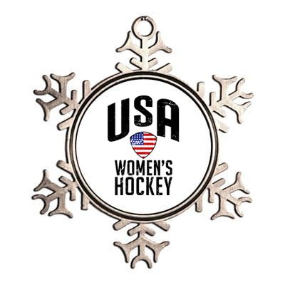 USA Women's Hockey Winter Sports Games Metallic Star Ornament