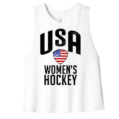 USA Women's Hockey Winter Sports Games Women's Racerback Cropped Tank