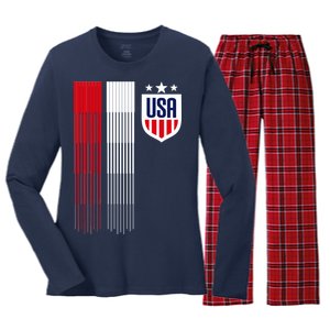 USA Women's Soccer Women's Long Sleeve Flannel Pajama Set 