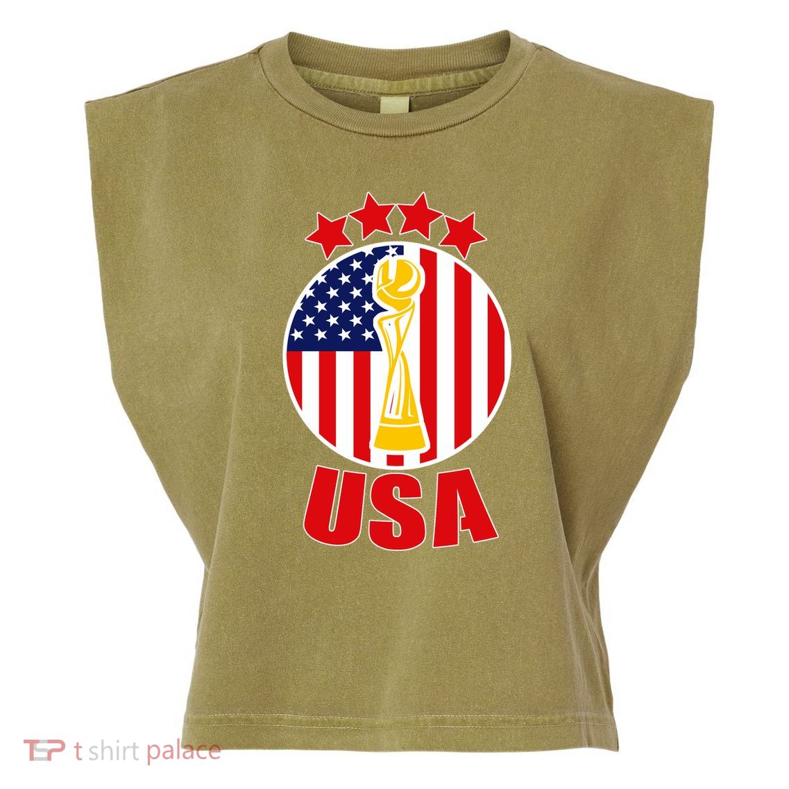 USA Women's Soccer Championship Garment-Dyed Women's Muscle Tee