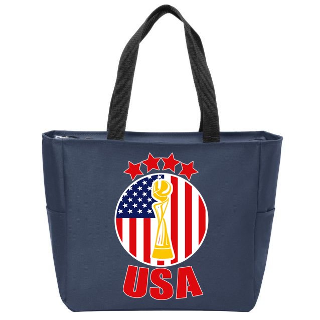 USA Women's Soccer Championship Zip Tote Bag
