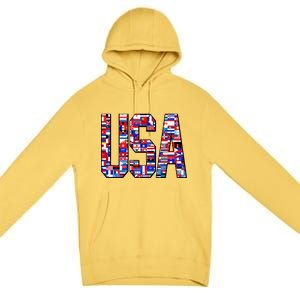 USA World Flags Pattern Premium Pullover Hoodie