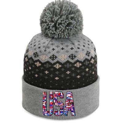 USA World Flags Pattern The Baniff Cuffed Pom Beanie