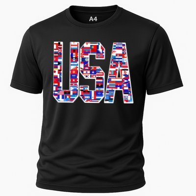 USA World Flags Pattern Performance Shirt
