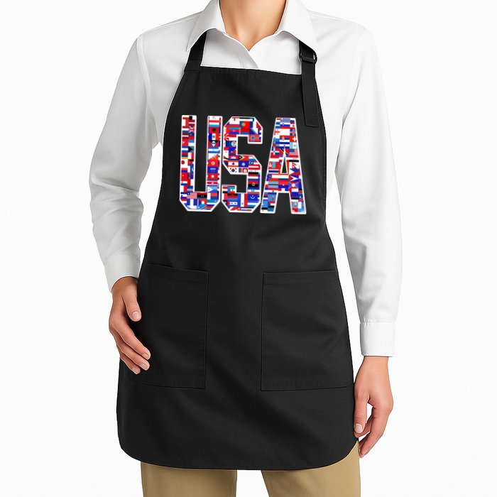 USA World Flags Pattern Apron
