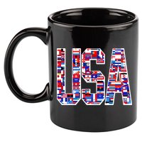 USA World Flags Pattern 11oz C Handle Ceramic Mug