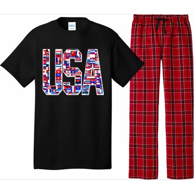 USA World Flags Pattern Pajama Set