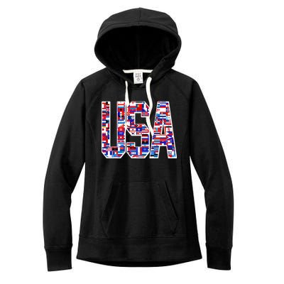 USA World Flags Pattern Women's Fleece Hoodie