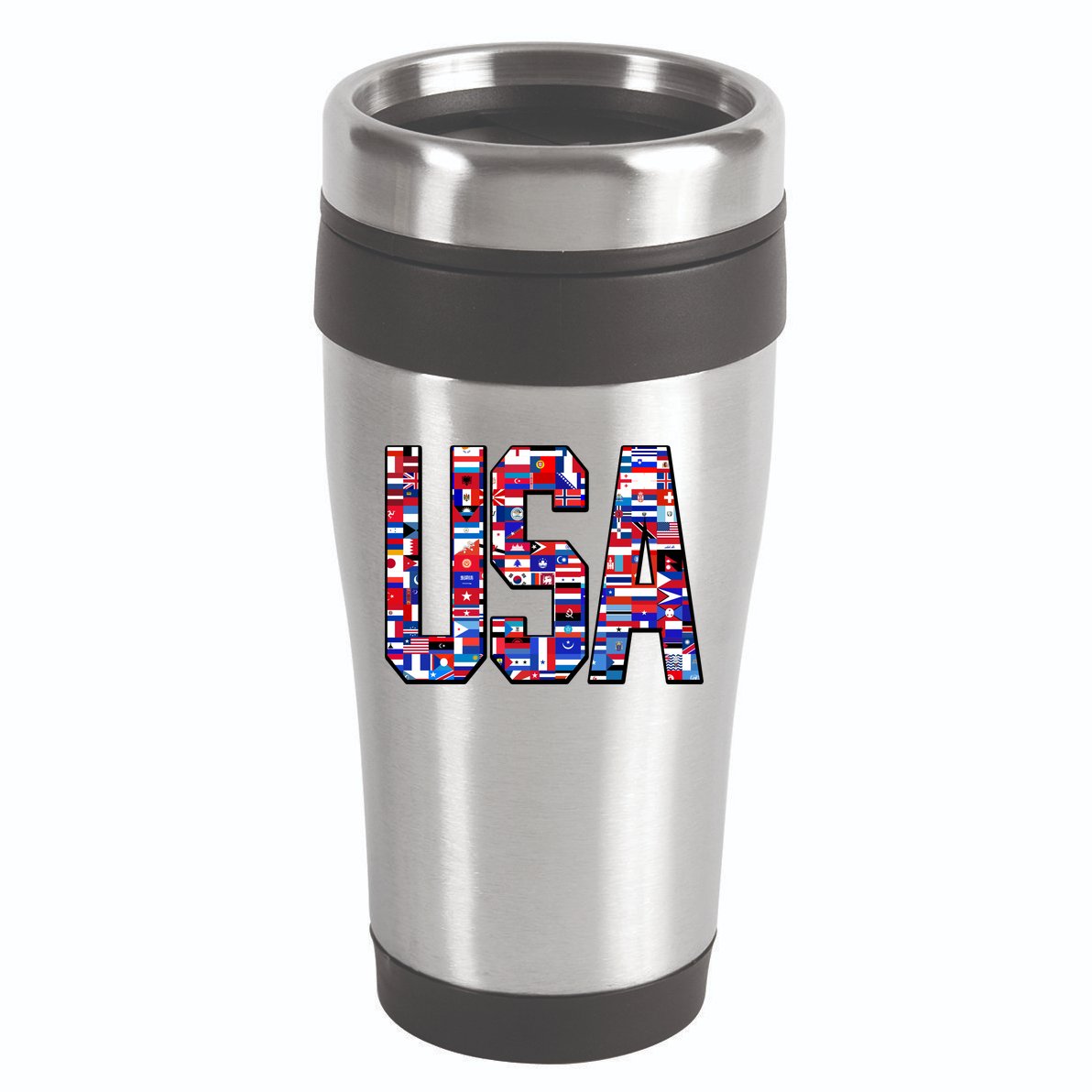 USA World Flags Pattern 16oz Travel Tumbler
