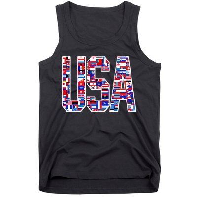 USA World Flags Pattern Tank Top