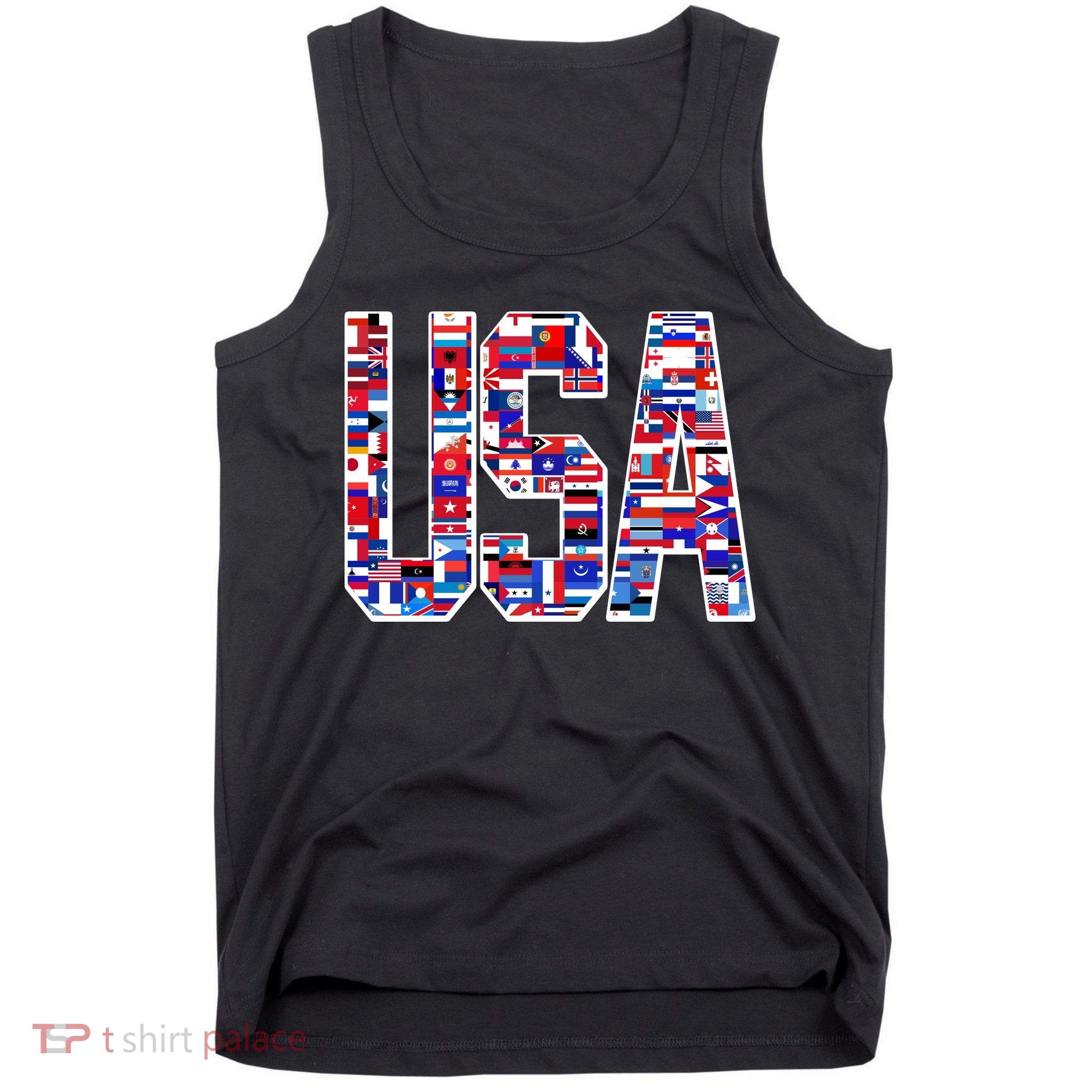 USA World Flags Pattern Tank Top