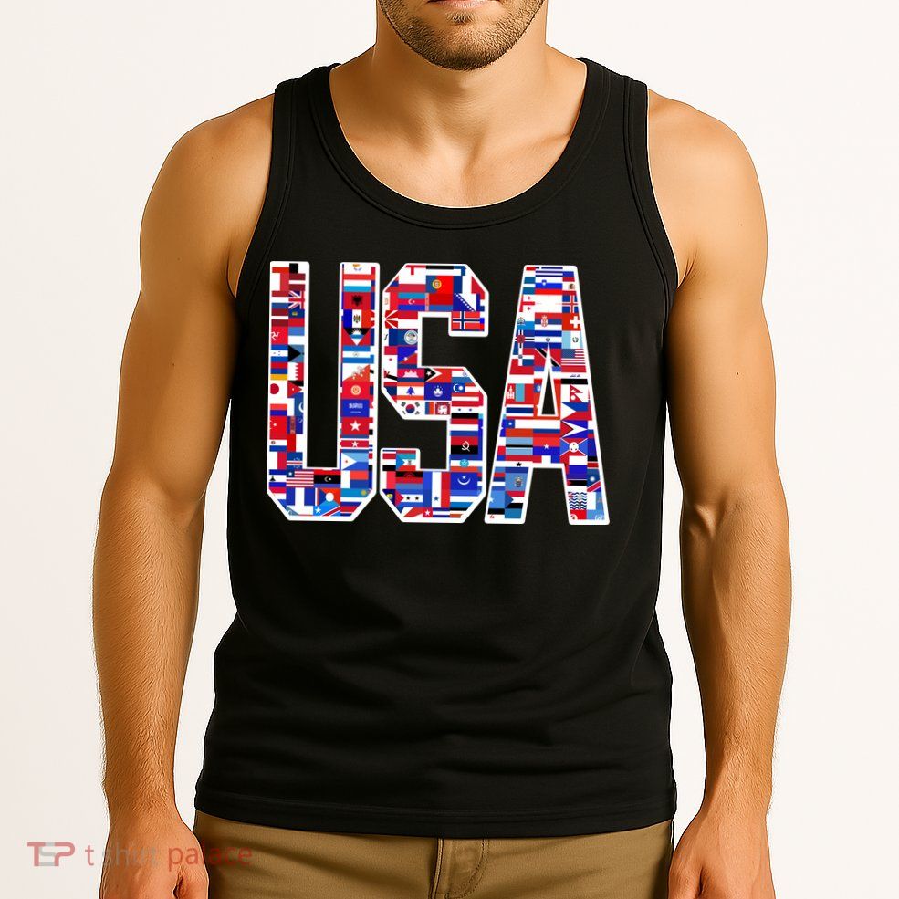 USA World Flags Pattern Tank Top