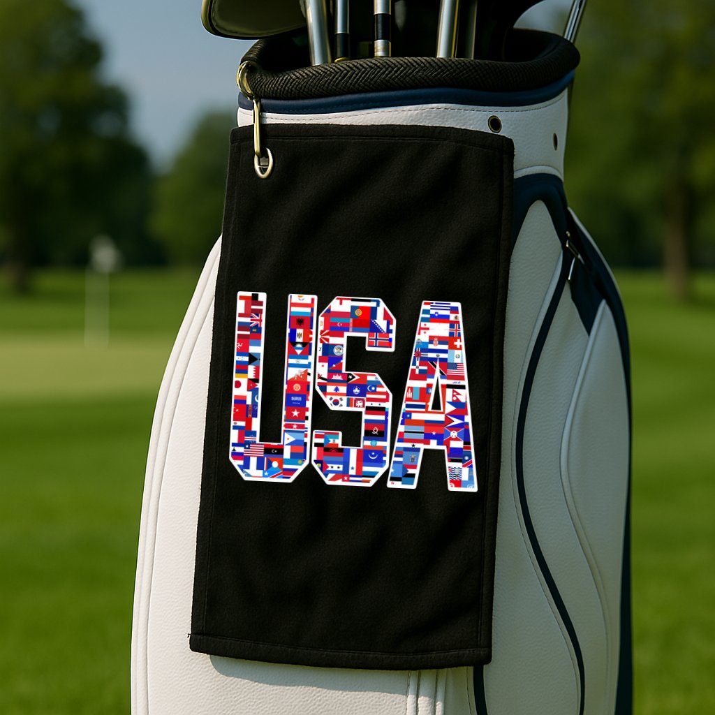 USA World Flags Pattern Golf Towel
