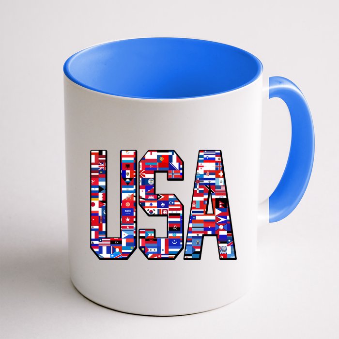 USA World Flags Pattern Coffee Mug