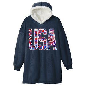 USA World Flags Pattern Hooded Wearable Blanket