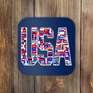 USA World Flags Pattern Coaster