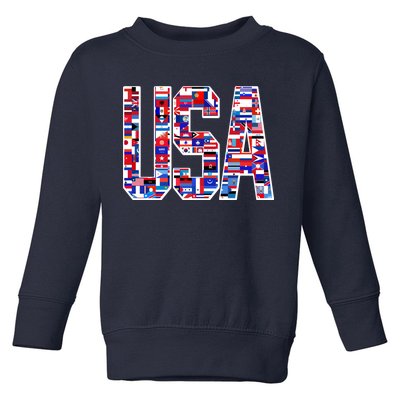 USA World Flags Pattern Toddler Sweatshirt