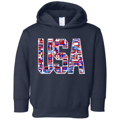 USA World Flags Pattern Toddler Hoodie